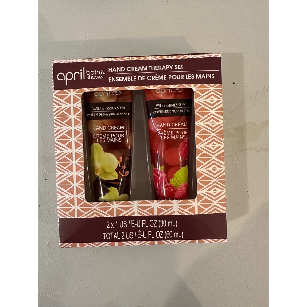 April Bath & Shower Hand Cream Therapy Set Vanilla Passion Sweet Berries 2-Pack